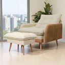 Ver imagem 1 de Poltrona Inglaterra com Puff Linho - Harpia Decor