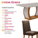 Ver imagem 2 de Mesa de Jantar Milena 180cm Tampo MDF Vidro Canto Copo com 6 Cadeiras Yasmin