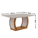 Ver imagem 4 de Mesa de Jantar Milena 180cm Tampo MDF Vidro Canto Copo com 6 Cadeiras Yasmin