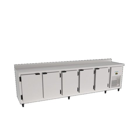 Balcão Refrigerado Inox 3,00mts 5 Portas Lado Direito 94kbsc300d Kofisa