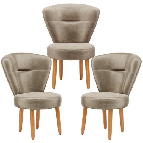 Conjunto 3 Cadeiras Decorativa Moderna para Sala de Jantar Cozinha Recepção Pés Palito Resistente