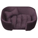 Ver imagem 2 de Cama para Cachorro Pet Sofá Gato Pé Palito Caminha Confortável com Almofada Veludo Roxo