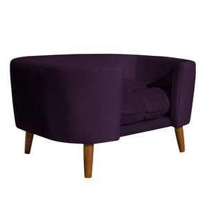 Cama para Cachorro Pet Sofá Gato Pé Palito Caminha Confortável com Almofada Veludo Roxo