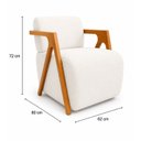 Ver imagem 3 de Kit 2 Poltronas Hope Estofadas em Bouclé Branco