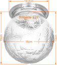 Ver imagem 2 de Plafon Popular Colonial com Globo Bola Corda Boca 10 Retrô:incolor/galvanizado/110/222