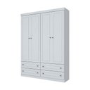 Ver imagem 4 de Berço Bala de Menta, Cômoda Americano e Guarda Roupa Americano 4 Pts Branco e Colchão - Fdecor