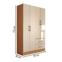 Ver imagem 4 de Guarda-roupa Solteiro Vittorio 4 Portas 2 Gavetas Cinamomo/off White - Panorama Móveis