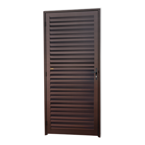 Porta Veneziana Alumínio 86 Dir Marrom Corten Brimak