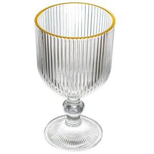 Taça Graffiato Fio de Ouro de Vidro Canelado 380ml 1 Peças - Haus Concept Brinox