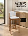 Ver imagem 6 de Banqueta Alta Decorativa Premium Creme Balcão Estofada Área Creme