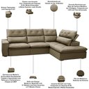 Ver imagem 3 de Sofá 3 Lugares Retrátil Reclinável Chaise Direito 258cm Bergen F04 Veludo Amêndoa - Lyam Decor