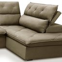 Ver imagem 7 de Sofá 3 Lugares Retrátil Reclinável Chaise Direito 258cm Bergen F04 Veludo Amêndoa - Lyam Decor