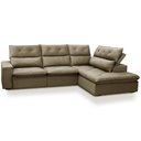 Ver imagem 2 de Sofá 3 Lugares Retrátil Reclinável Chaise Direito 258cm Bergen F04 Veludo Amêndoa - Lyam Decor