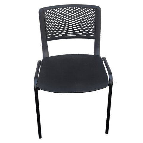 Cadeira De Escritório Fixa Empilhável Verona Preta