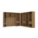 Ver imagem 3 de Guarda Roupa Quarto Modulado Casal Adapt 7 Peças Nogueira/Azul Profundo 354cm x 336cm - Kappesberg