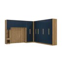 Ver imagem 2 de Guarda Roupa Quarto Modulado Casal Adapt 7 Peças Nogueira/Azul Profundo 354cm x 336cm - Kappesberg
