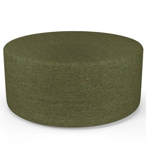 Puff Redondo Orgânico para Living 90cm Lola W01 Linho Verde - Lyam Decor
