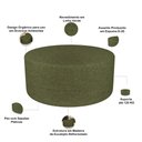Ver imagem 4 de Puff Redondo Orgânico para Living 90cm Lola W01 Linho Verde - Lyam Decor