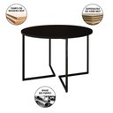 Ver imagem 3 de Mesa Jantar Industrial Redonda Preta Base V Ferro Preto Tampo 110cm