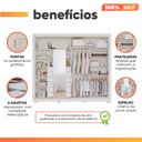 Ver imagem 5 de Guarda Roupas Casal 2 Portas de Correr com Espelho Interno 6 Gavetas 100% MDF Clara