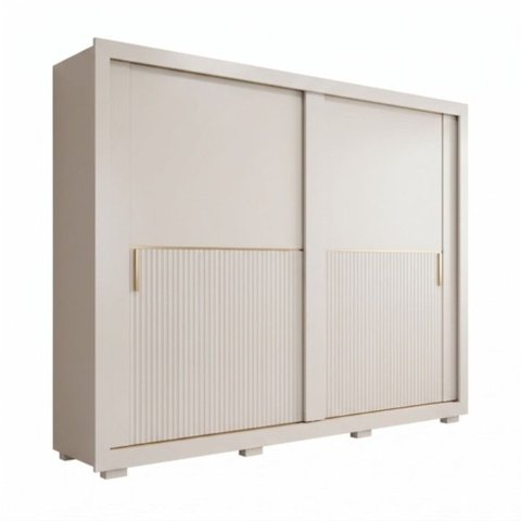 Guarda Roupas Casal 2 Portas de Correr com Espelho Interno 6 Gavetas 100% MDF Clara