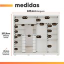 Ver imagem 4 de Guarda Roupas Casal 2 Portas de Correr com Espelho Interno 6 Gavetas 100% MDF Clara