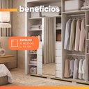 Ver imagem 6 de Guarda Roupas Casal 2 Portas de Correr com Espelho Interno 6 Gavetas 100% MDF Clara