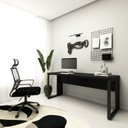 Ver imagem 1 de Escrivaninha Escritório Home Office 1,70m x 0,70m com Pés em Metal Industrial Executive Preto