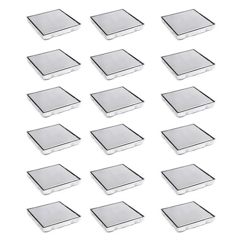 Ralo Oculto Invisivel 15x15 Inox Kit 18 Uni Box Banheiro Cozinha Lavanderia Lavabo Discreto Seguro C