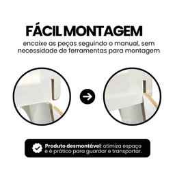 Cadeira Infantil Mdf Reforçada para Estudos Criança - Branco - 6