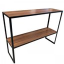 Ver imagem 1 de Aparador Duplo Prateleira Estilo Industrial Madeira e Ferro