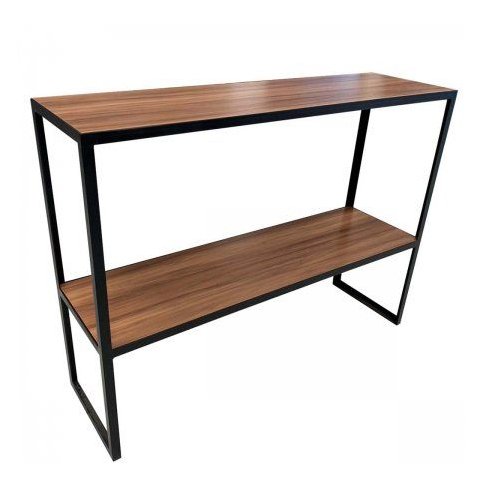 Aparador Duplo Prateleira Estilo Industrial Madeira e Ferro