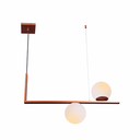 Ver imagem 2 de Lustre Pendente Jabuticaba Havana L2 Vidro Globo Leitoso Industrial Moderno E27:Cobre/110V/220V