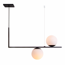 Ver imagem 1 de Lustre Pendente Jabuticaba Havana L2 Vidro Globo Leitoso Industrial Moderno E27:Cobre/110V/220V