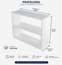 Ver imagem 2 de Armário Nicho Suspenso Multiuso em Mdf Branco 60x50x15cm (cxaxp)