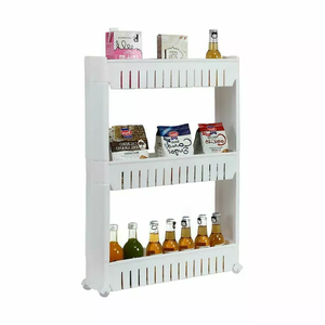 Carrinho Organizador para Cantos Estreitos Lateral de Fogão - Branco