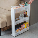 Ver imagem 2 de Carrinho Organizador para Cantos Estreitos Lateral de Fogão - Branco