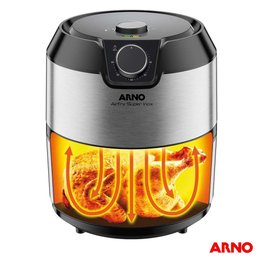Fritadeira sem Óleo Arno Airfry Super Inox com 4,2l e Cesto Removível Ifry Inox 110v - 4