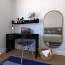 Ver imagem 1 de Escrivaninha Mesa Escritório com Prateleira Suspensa Helen 100cm Bramov Preto