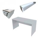 Ver imagem 2 de Escrivaninha Mesa Escritório com Prateleira Suspensa Helen 100cm Bramov Cinza Cristal