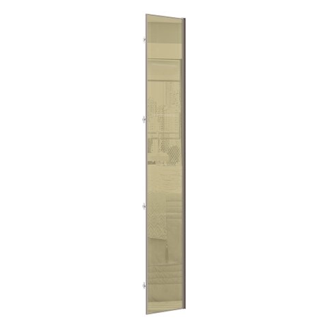 Porta para Roupeiro Closet Canto Diagonal 40cm Puxador Perfil Champagne com Vidro Luciane Móveis