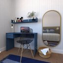 Ver imagem 1 de Escrivaninha com Prateleira Suspensa Helen 100cm Bramov Azul