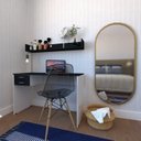 Ver imagem 1 de Escrivaninha Mesa Escritório 100% MDF 100CMX47CM 2 Gavetas 100cm Branca e Preto