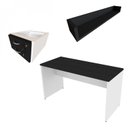 Ver imagem 2 de Escrivaninha Mesa Escritório 100% MDF 100CMX47CM 2 Gavetas 100cm Branca e Preto