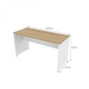 Ver imagem 4 de Escrivaninha Mesa Escritório 100% MDF 100CMX47CM 2 Gavetas 100cm Branca e Carvalho Mel Bege