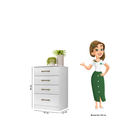 Ver imagem 4 de Cômoda Ms913 Organizadora Roupa para Quarto 4 Gavetas - Branco