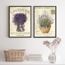 Ver imagem 1 de Kit 2 Quadros Decorativos Buquê de Lavanda 45x34cm:madeira Branca