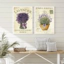 Ver imagem 2 de Kit 2 Quadros Decorativos Buquê de Lavanda 45x34cm:madeira Branca