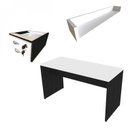 Ver imagem 2 de Escrivaninha Mesa Escritório 100% MDF 100CMX47CM 2 Gavetas 100cm Preto e Branca