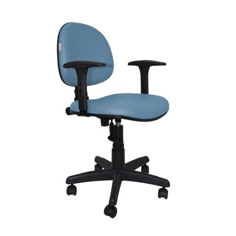 Cadeira Giratoria Zeus Executiva Back System - Couro Sintetico Corano - Azul Claro
